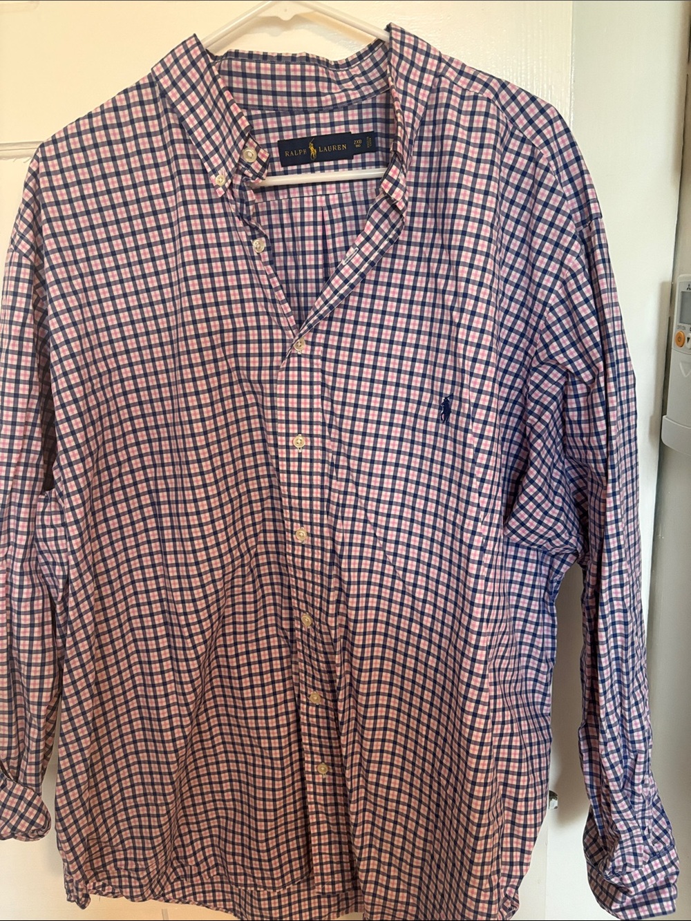 Ralph Lauren Pink and Blue Plaid Button-Down Shirt